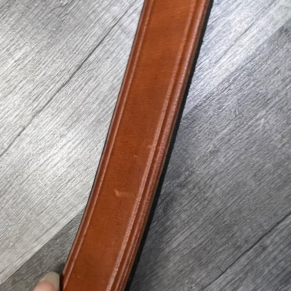 High Quality Leather Belt Brown Sliver Tone  45”-49” Western - Picture 6 of 8